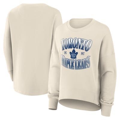 Toronto Maple Leafs Fanatics Women's Oversized Slice Pullover Sweatshirt - Cream