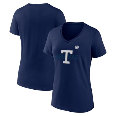  Toronto Maple Leafs Fanatics Women's Primary Logo V-Neck T-Shirt - Navy