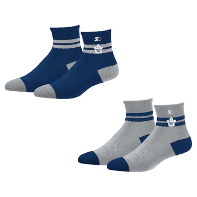 Toronto Maple Leafs Starter Women's Cozy Cuff Stripes Quarter-Length Plush Socks