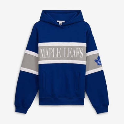  Toronto Maple Leafs WEAR by Erin Andrews Women's Colorblock Stripe Hoodie - Blue