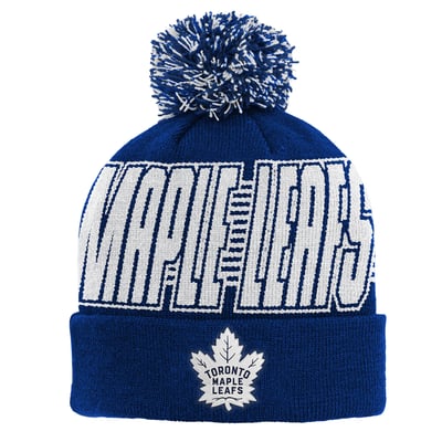 Toronto Maple Leafs Outerstuff Youth Cuffed Knit Hat with Pom - Blue