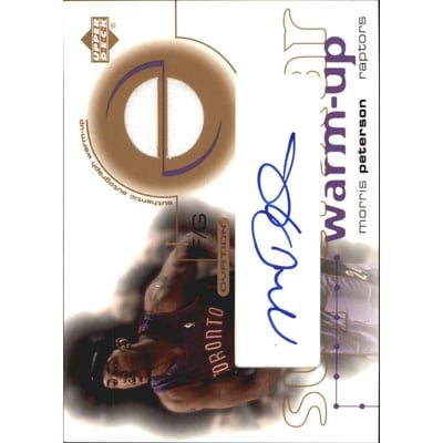 2001-02 Upper Deck Ovation Superstar Warm-Ups Autographs #MPS Morris Peterson