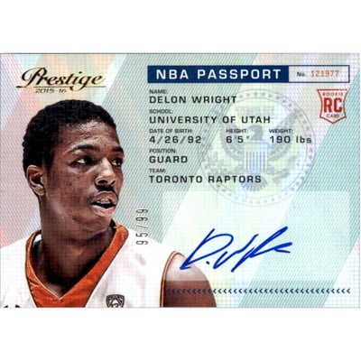 2015-16 Prestige NBA Passport Signatures #16 Delon Wright
