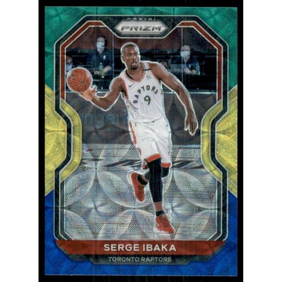 2020-21 Panini Prizm Prizms Choice Blue Yellow and Green #246 Serge Ibaka