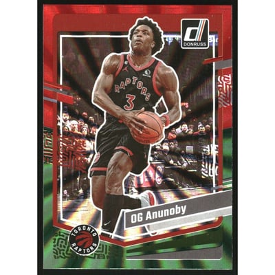 2023-24 Donruss Holo Red and Green Laser #151 OG Anunoby