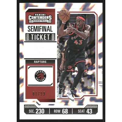 2023-24 Panini Contenders Semifinal Ticket #30 Pascal Siakam