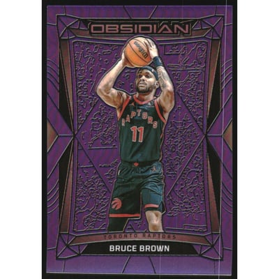 2023-24 Panini Obsidian Electric Etch Purple Flood #16 Bruce Brown