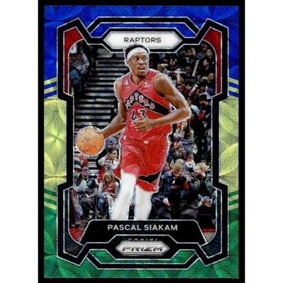 2023-24 Panini Prizm Prizms Choice Blue Yellow and Green #30 Pascal Siakam