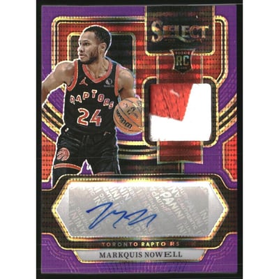 2023-24 Select Rookie Jersey Autographs Neon Purple Pulsar Prizms FOTL #7 Markquis Nowell