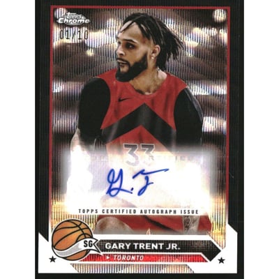2023-24 Topps Chrome Autographs Black Wave Refractors #CGGTJ Gary Trent Jr.