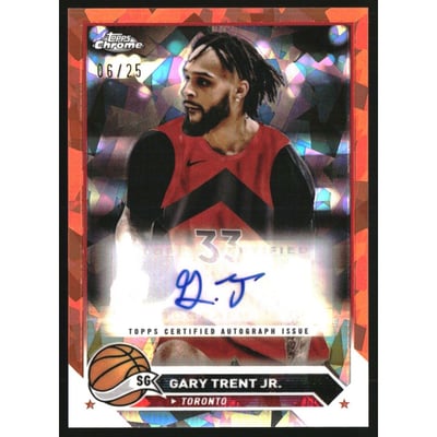 2023-24 Topps Chrome Sapphire Autographs Orange Refractors #CGGTJ Gary Trent Jr.