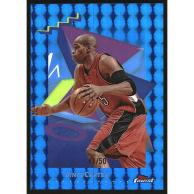 2024-25 Finest Blue Geometric Refractors #192 Vince Carter U