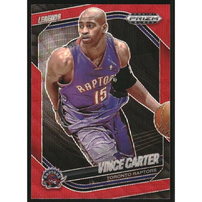 2024-25 Panini Prizm Black Prizms Ruby Wave #278 Vince Carter LGD