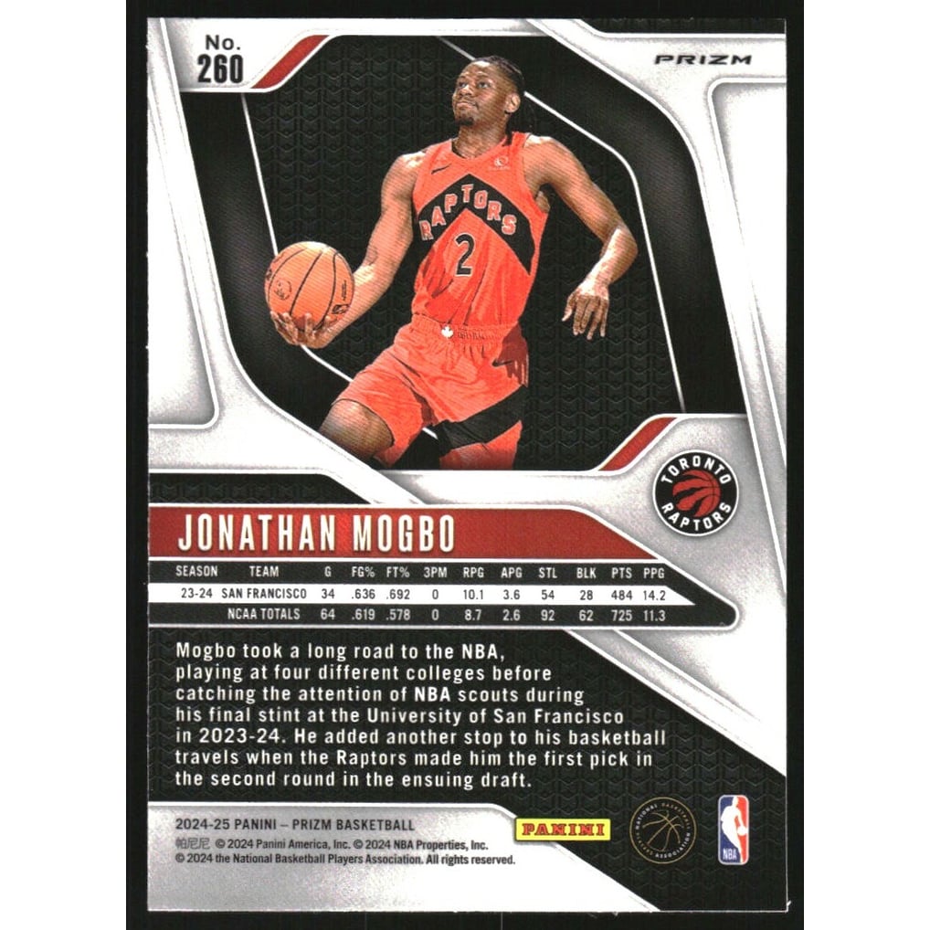 2024-25 Panini Prizm Prizms Ruby Wave #260 Jonathan Mogbo