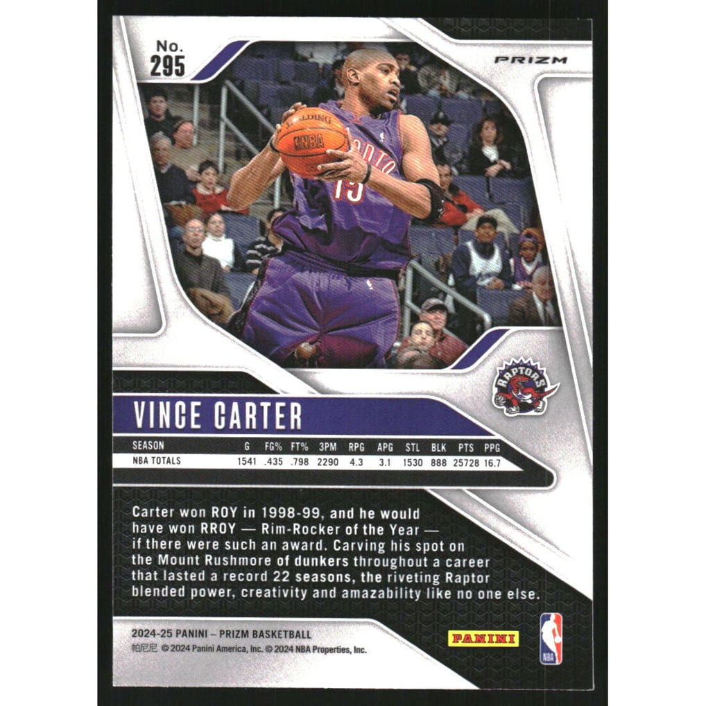 2024-25 Panini Prizm Prizms Ruby Wave #295 Vince Carter