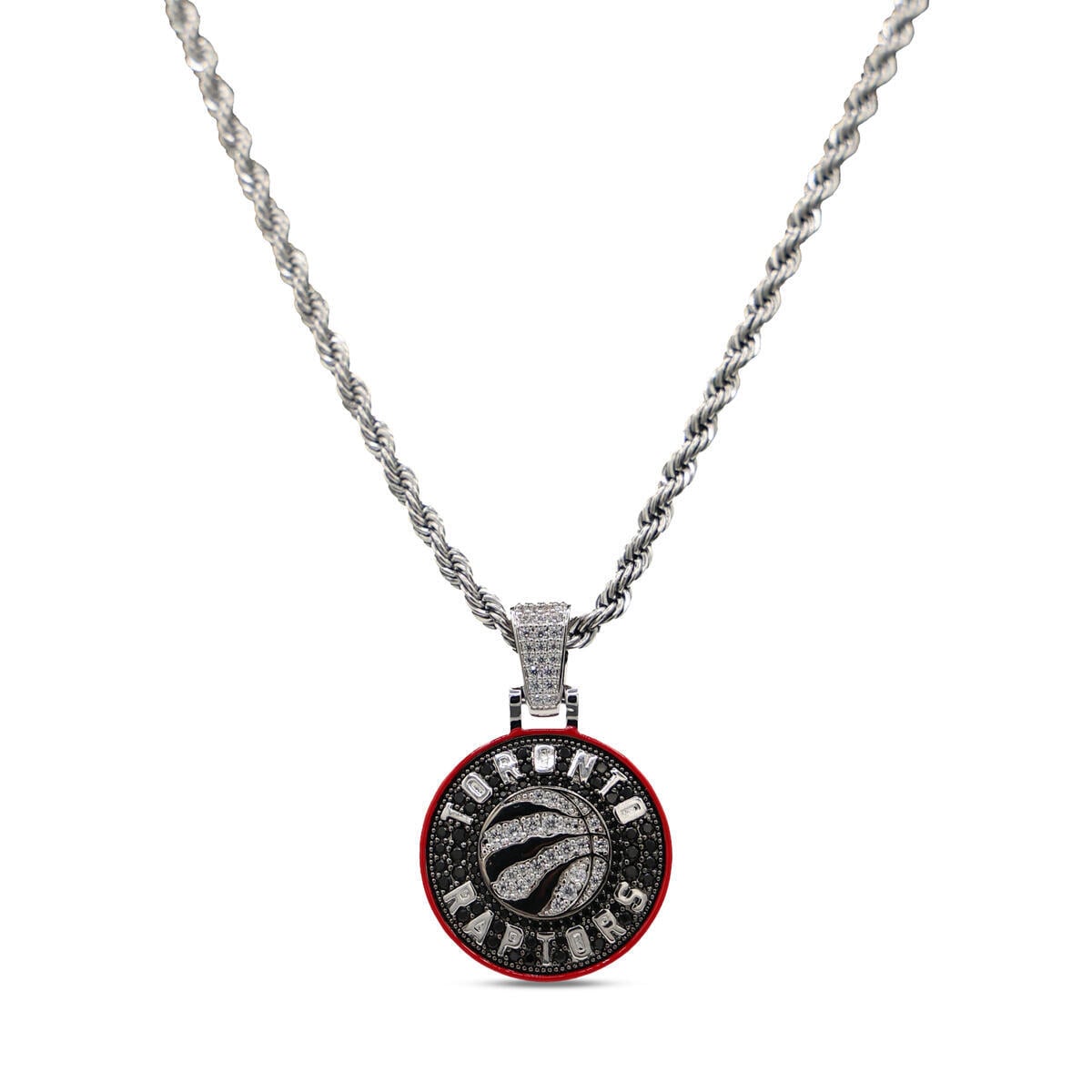 Toronto Raptors GLD 14K White Gold Logo Pendant & 20