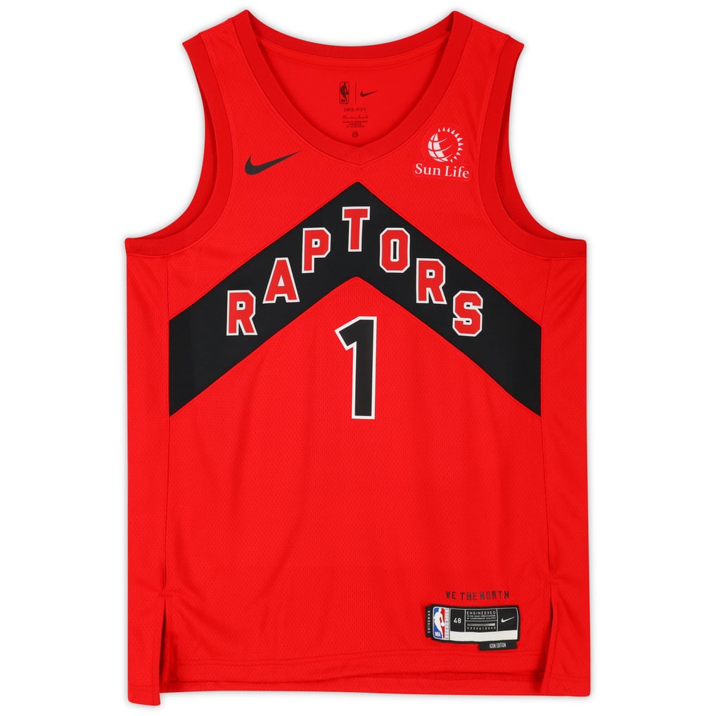 Gradey Dick Toronto Raptors Autographed Fanatics Authentic Red Nike Icon Edition Swingman Jersey 