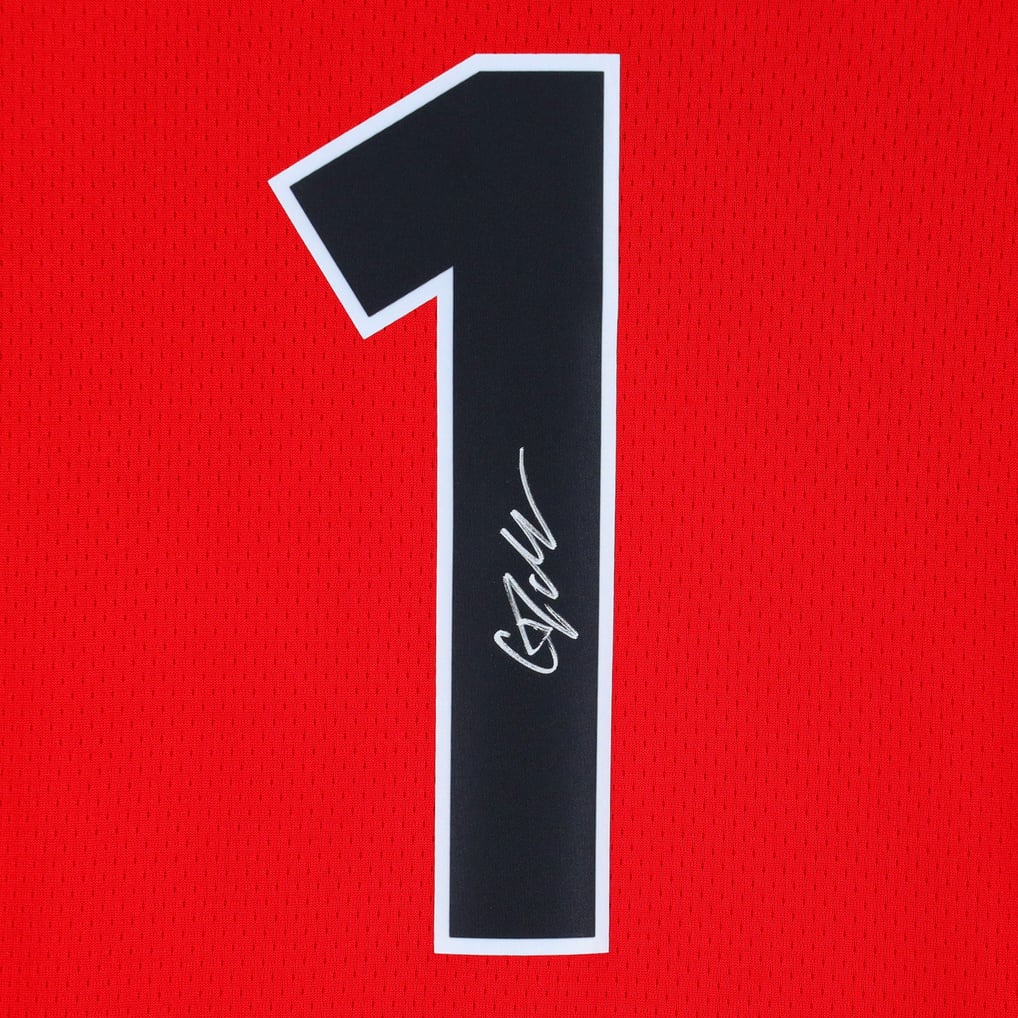 Gradey Dick Toronto Raptors Autographed Fanatics Authentic Red Nike Icon Edition Swingman Jersey 