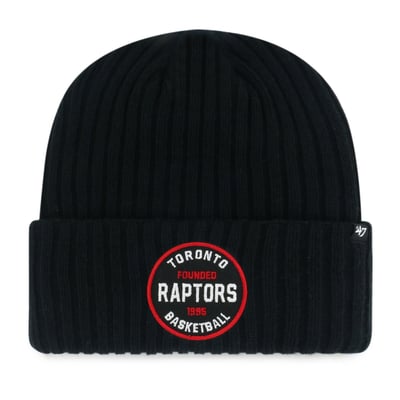  Toronto Raptors '47 Ribbed Snowdrift Cuffed Knit Hat - Black