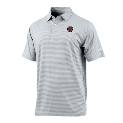 Toronto Raptors Columbia Striped Tempo Swing Polo - Gray