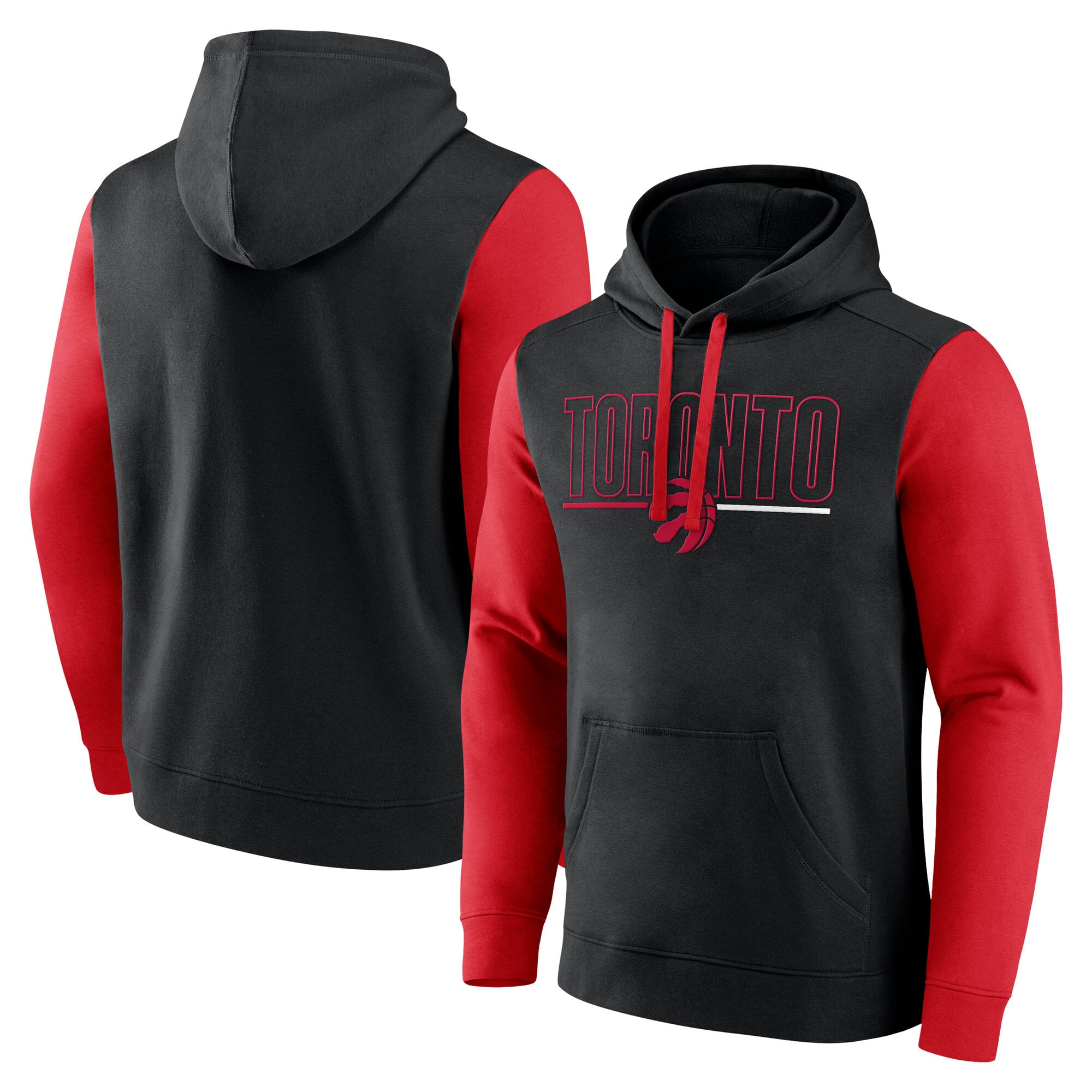 Men's Toronto Raptors Logo Athletic Black Outline Colorblock Pullover ...