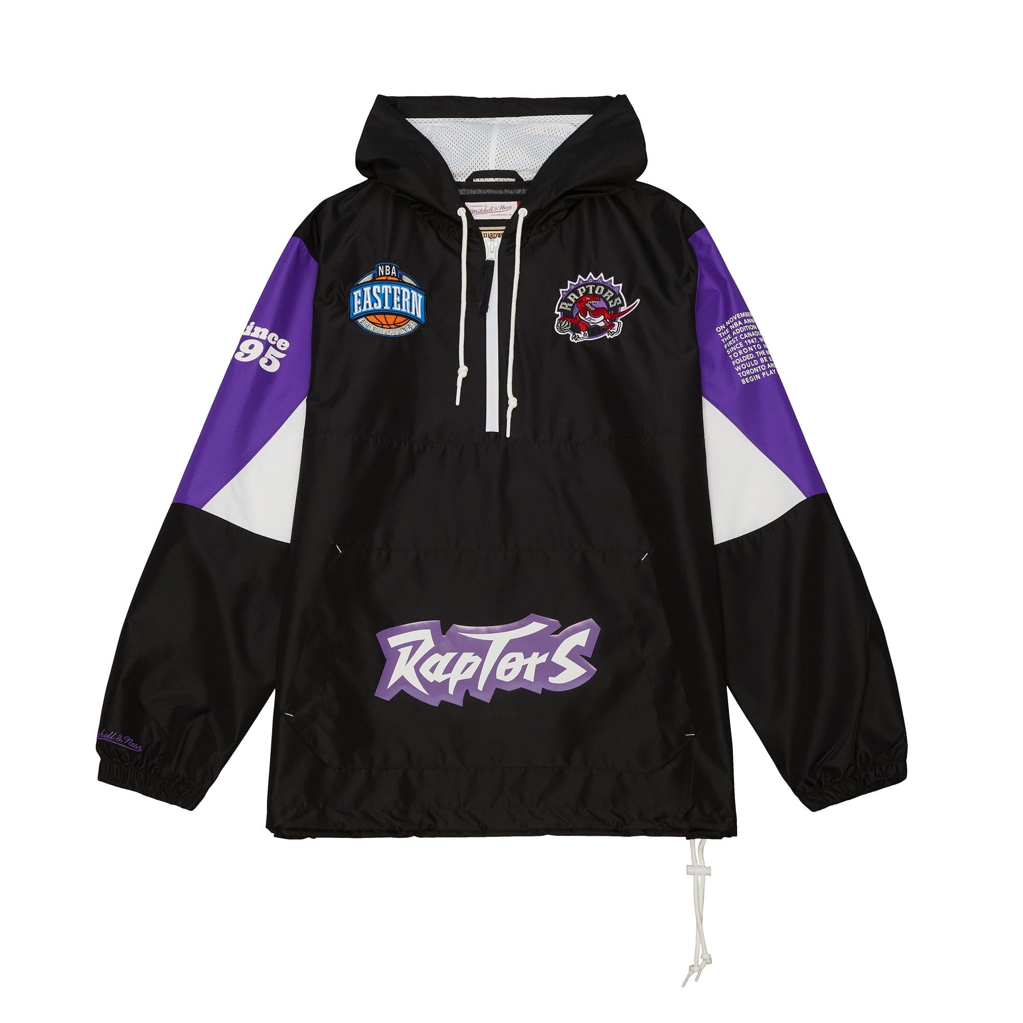 Men's Toronto Raptors Mitchell & Ness Black Team Origins Anorak