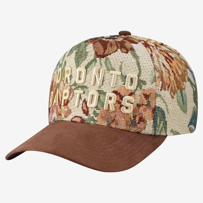Toronto Raptors Mitchell & Ness Tapestry Wordmark Pro Snapback Hat - Tan
