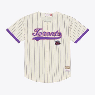 Vince Carter Toronto Raptors Mitchell & Ness Player Mesh Button-Front Jersey - Cream