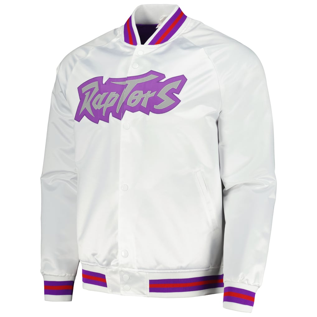 Toronto Raptors Mitchell & Ness Hardwood Classics  Throwback Wordmark Raglan Full-Snap Jacket - White