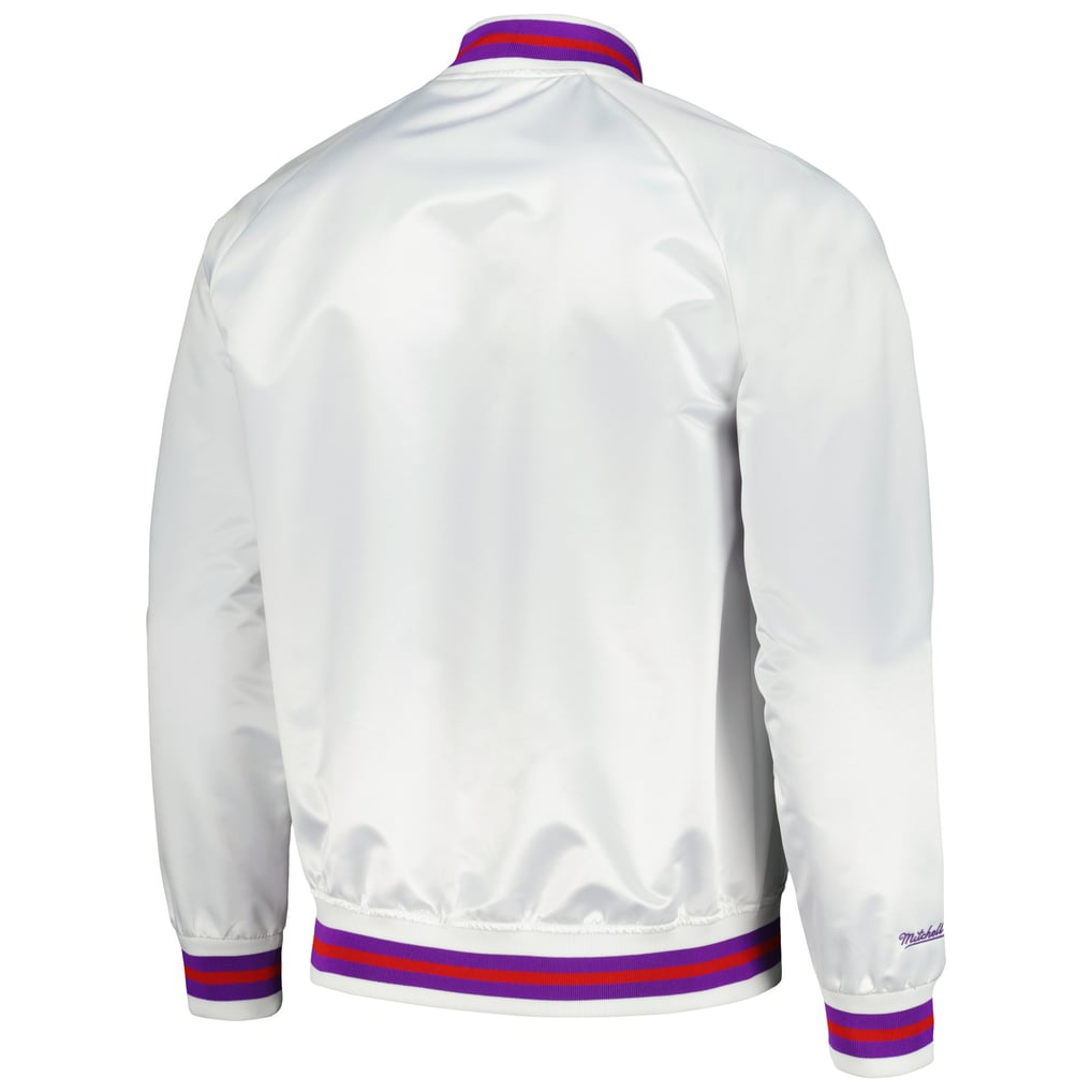 Toronto Raptors Mitchell & Ness Hardwood Classics  Throwback Wordmark Raglan Full-Snap Jacket - White