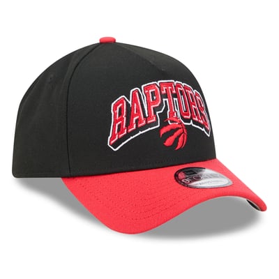 Toronto Raptors New Era Block 9FORTY A-Frame Adjustable Hat - Black/Red