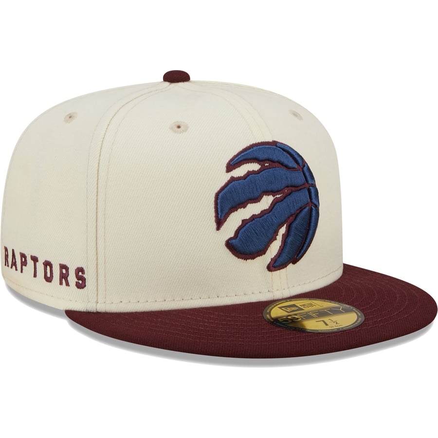 Eastern Raptors Hat Men's Toronto Raptors New Era Cream Color Pop 59FIFTY Fitted Hat