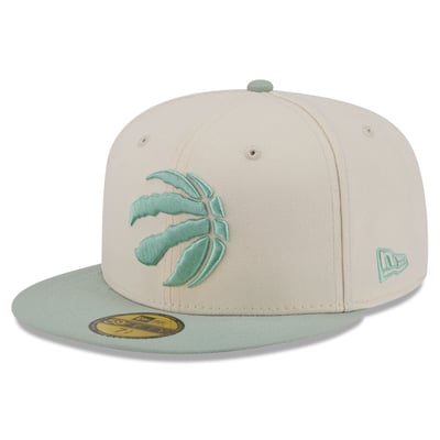 Toronto Raptors New Era Color Pack 2-Tone 59FIFTY Fitted Hat - Cream/Light Green