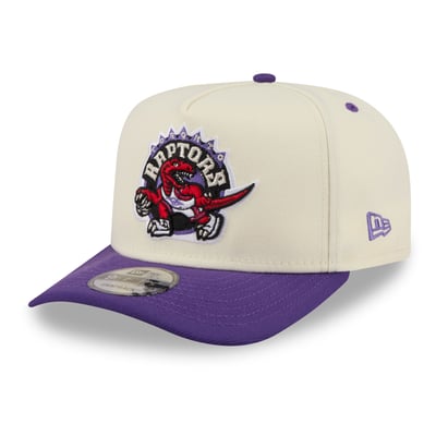 Toronto Raptors New Era City A-Frame 9FIFTY Snapback Hat - Cream/Purple