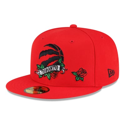  Toronto Raptors New Era Rose Banner 59FIFTY Fitted Hat - Red