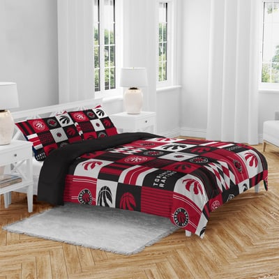 Toronto Raptors Pegasus Patchwork Plaid Three-Piece Full/Queen Bed in a Bag Set