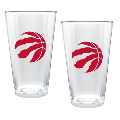 Toronto Raptors Two-Piece 16oz. Double Play Pint Glass Set