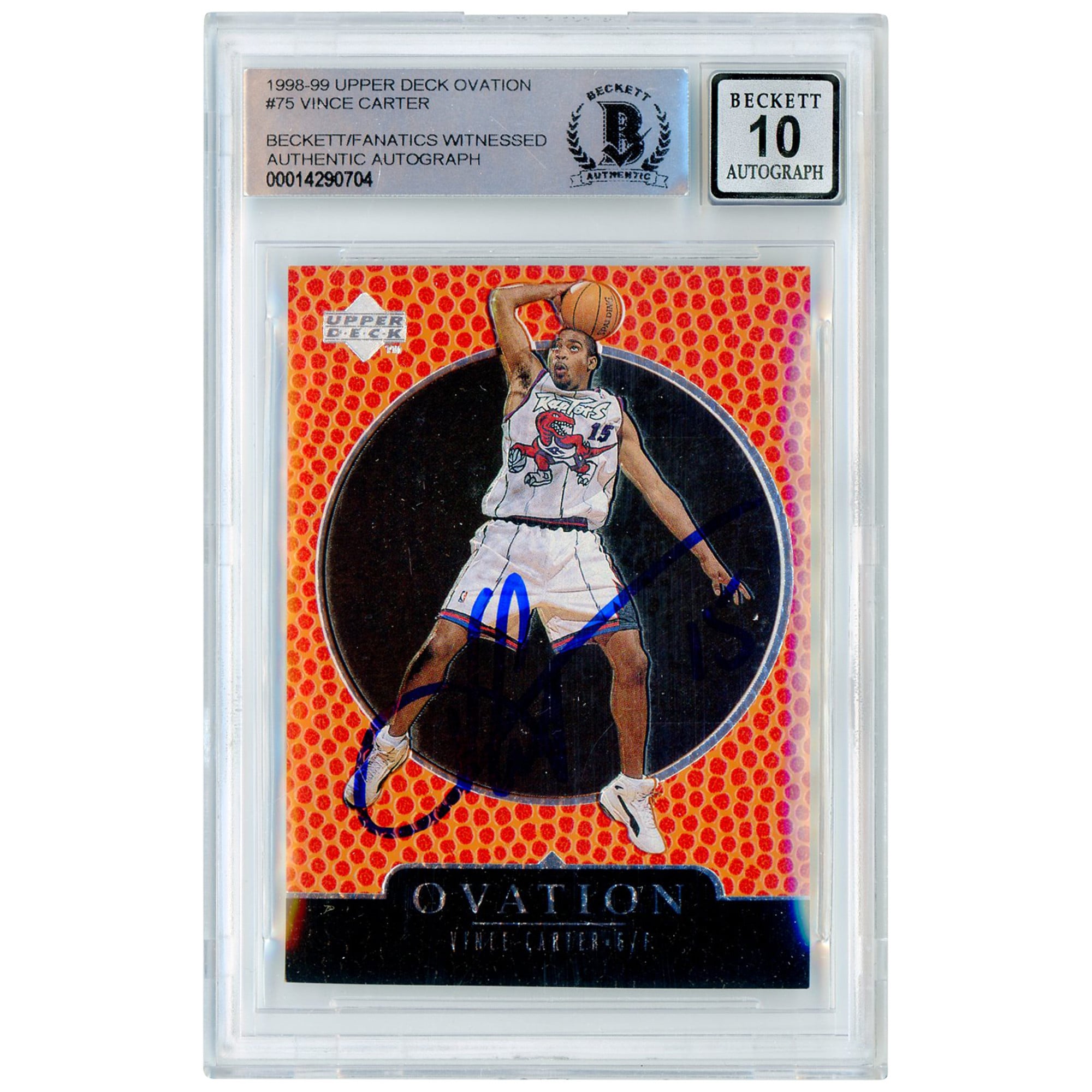 Autographed Toronto Raptors Vince Carter 1998-99 Upper Deck 