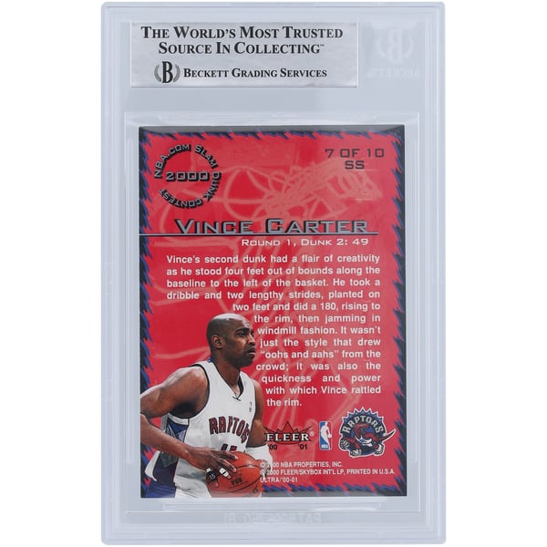 Vince Carter Toronto Raptors Autographed 2000-01 Fleer Ultra Slam 