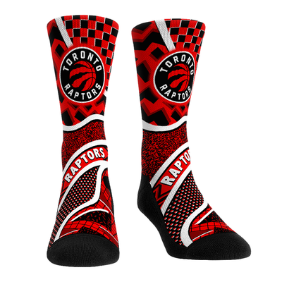  Toronto Raptors Rock Em Youth Ball Pattern Crew Socks - Red