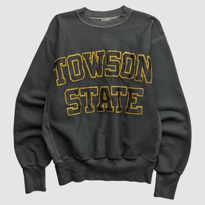 Towson Tigers Cotton Exchange 90s Pullover Sweatshirt - Black - M by Fanatics Real Vintage