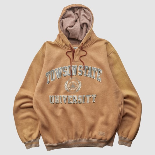 Towson Tigers Gear For Sports 90s Hooded Pullover Sweatshirt - Clay - M by Fanatics Real Vintage