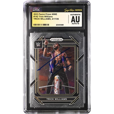 Trick Williams WWE Autographed 2023 Panini Prizm #142 CGC Fanatics Witnessed Authenticated AUTO 10 Card