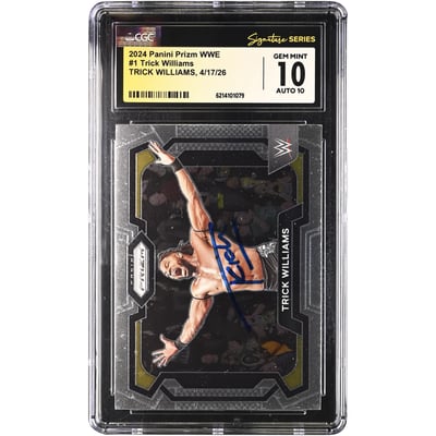 Trick Williams WWE Autographed 2024 Panini Prizm #1 CGC Fanatics Witnessed Authenticated 10/10 Card