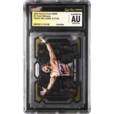 Trick Williams WWE Autographed 2024 Panini Prizm #1 CGC Fanatics Witnessed Authenticated AUTO 10 Card