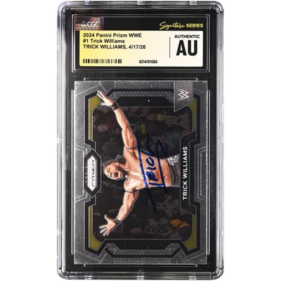 Trick Williams WWE Autographed 2024 Panini Prizm #1 CGC Fanatics Witnessed Authenticated Card