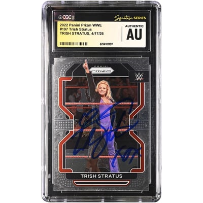 Trish Stratus WWE Autographed 2022 Panini Prizm WWE #197 CGC Fanatics Witnessed Authenticated Card