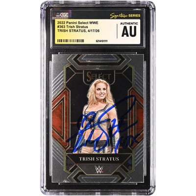 Trish Stratus WWE Autographed 2022 Panini Select WWE #363 CGC Fanatics Witnessed Authenticated Card