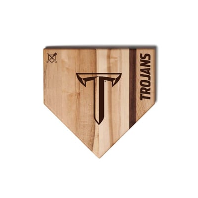 Troy University Trojans Jardine Baseball BBQ 12" x 12" Home Plate Cutting Board