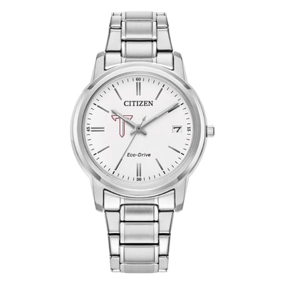  Troy University Trojans Citizen Watch Women's Eco-Drive White Dial Stainless Steel Watch - Silver